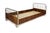Elegant pair of single beds from the 1930s, combining chrome-plated steel frames with warm walnut veneer panels. The...