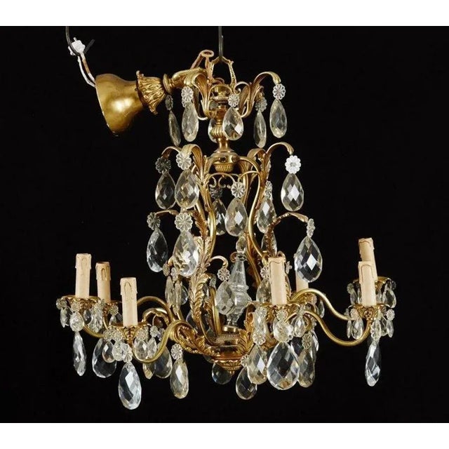 Chandelier in Brass with Eight Candleholders For Sale - Image 5 of 5