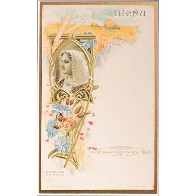 Date: 1900 Size: 5 x 8.25 inches (interior), 9 x 12.25 inches (exterior) A menu, in excellent condition, brought in...