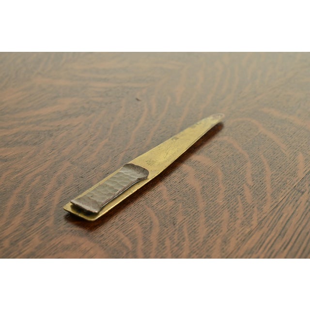 Roycroft Arts & Crafts Hammered Brass Over Copper Letter Opener For Sale - Image 12 of 12