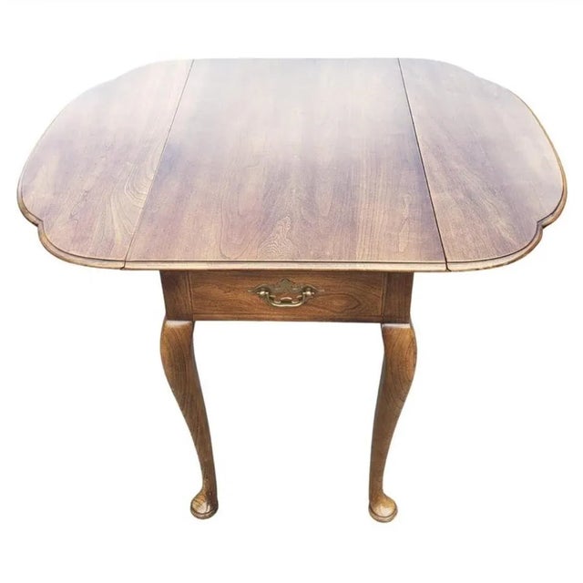1970s Statton Trutype Walnut Pembroke Drop-Leaf Table For Sale - Image 5 of 8