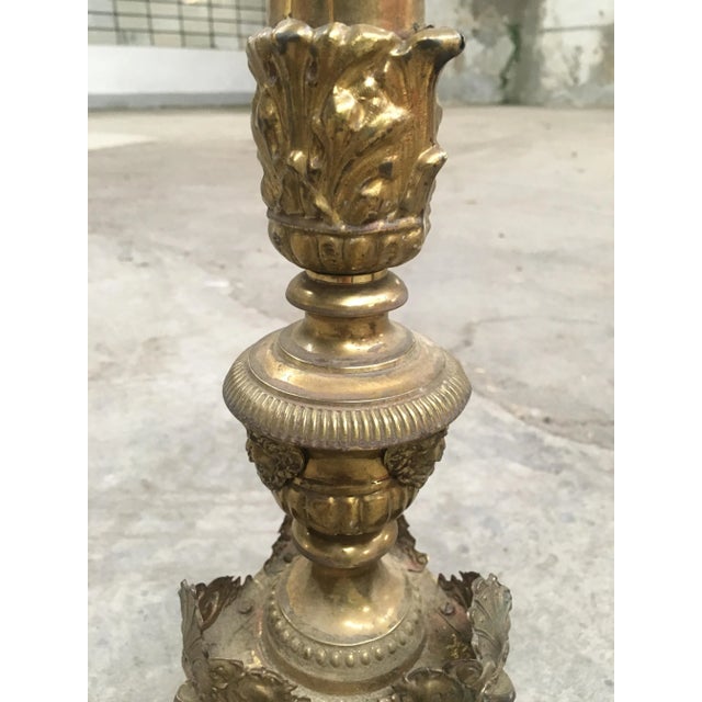 Italian 19th Century Brass Candle Holders, Set of 2 For Sale - Image 4 of 10