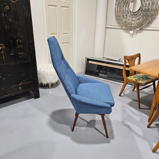 Mid-Century Modern Newly Upholstered Adrian Pears All High Back Chair For Sale - Image 3 of 4