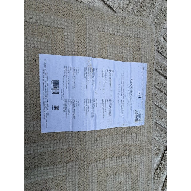 Restoration Hardware Rh Rajouri Silk & Wool Rug – 9' × 12' Sand | Hand-Knotted Silk & Wool | Hand-Carved | Made in Nepal For Sale - Image 4 of 18