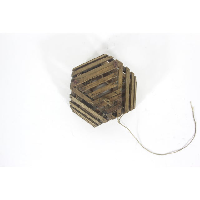 So cool for your nautical decor! This may have been a salesman’s sample. It is a small wood lobster trap. The top has a...