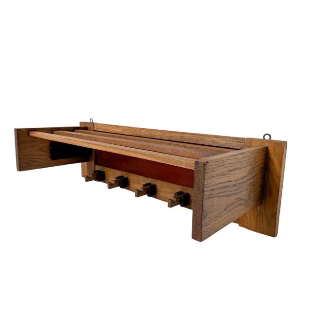 Art Deco Modernist Oak Coat Rack, 1920s For Sale - Image 9 of 9