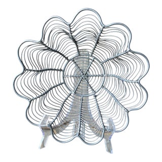 Late 20th-Century Industrial Chic Lotus Flower-Shaped Steel Wirework Centerpiece Bowl For Sale
