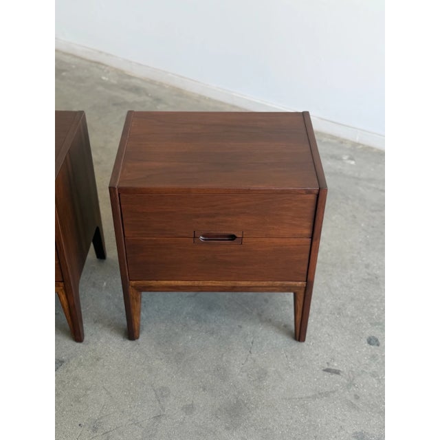 1960s 1960s Minimal Nightstands With Recessed Pull - Pair For Sale - Image 5 of 9