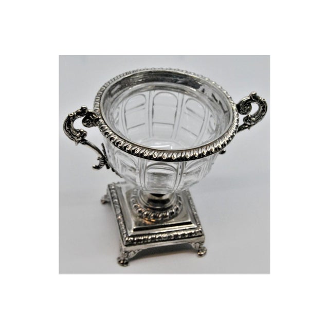 Cut Glass Compote with Silver Structure and Removable Lid For Sale - Image 5 of 8