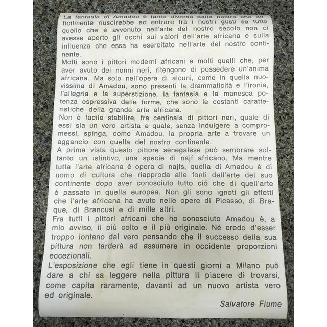 Senegalese Modern Artist Amadou Seck 1975 Milan Exhibition Poster For Sale In Dallas - Image 6 of 6