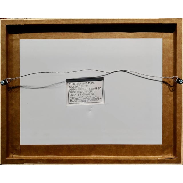 Conrad Buff -Yellow Red & Black Abstract -1960s California Modernist Oil Painting For Sale In Los Angeles - Image 6 of 7