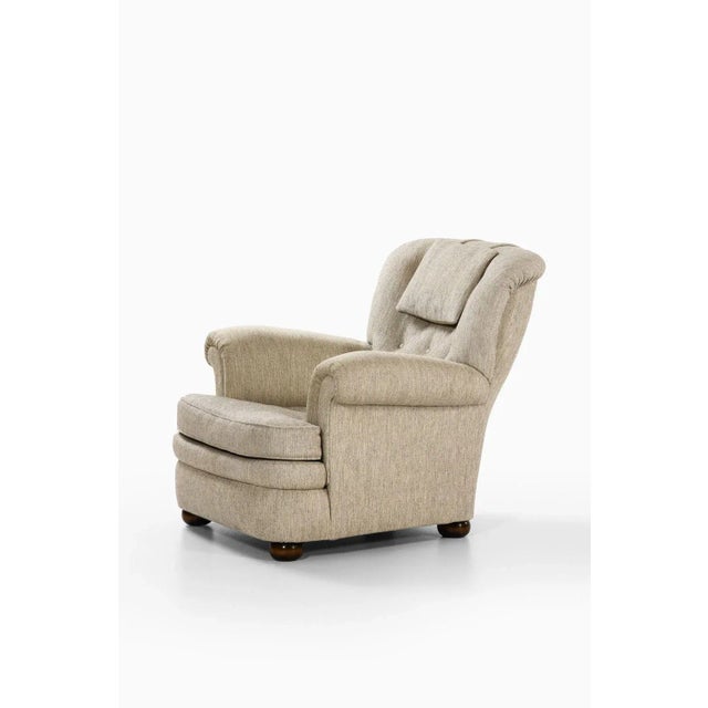 Easy Chair in Beech and Original Fabric by Josef Frank, 1934 For Sale - Image 6 of 11