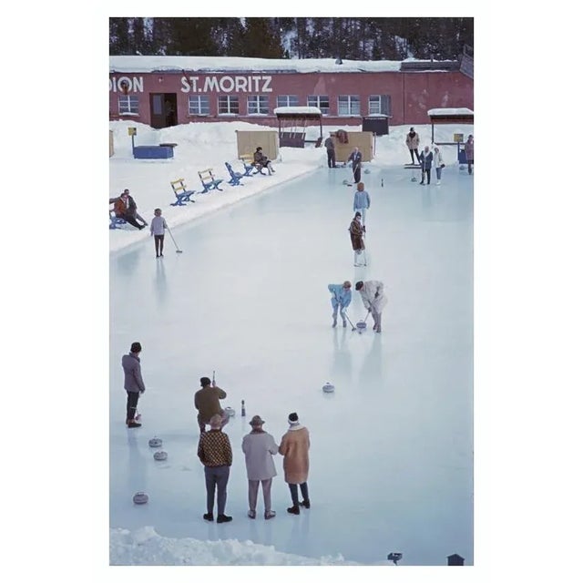 Curling In St Moritz 1963 Curlers on a rink, or curling sheet, in St Moritz, Switzerland, March 1963. Slim Aarons Slim...