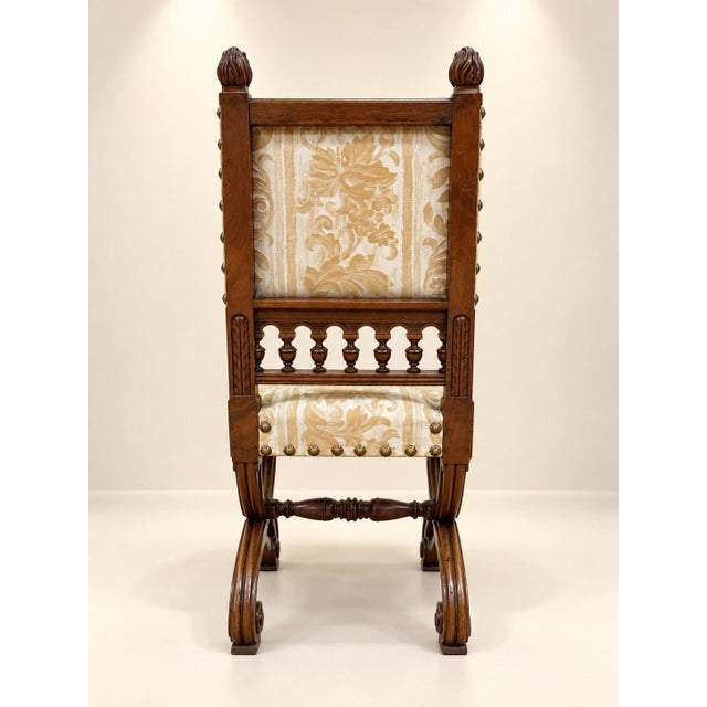 Wood Antique Renaissance High Chairs in Carved Walnut, 1800s, Set of 4 For Sale - Image 7 of 8