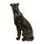 Contemporary Art Deco Style Seated Black and Gold Ceramic Leopard Sculpture For Sale - Image 4 of 5