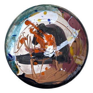Abstract Ceramic Plate by Giorgio Moiso for San Giorgio Albisola, 1990s For Sale
