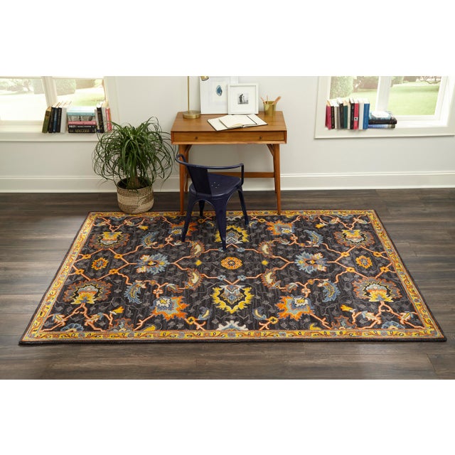 Textile Ibiza Charcoal Hand Tufted Area Rug 6' X 9' For Sale - Image 7 of 8