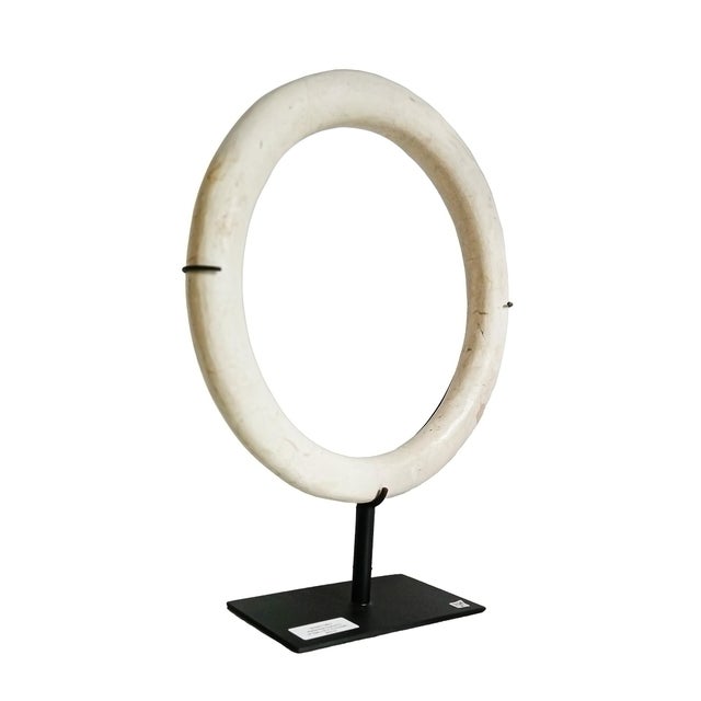 Marble Ring Sculpture on Stand, For Sale - Image 12 of 14