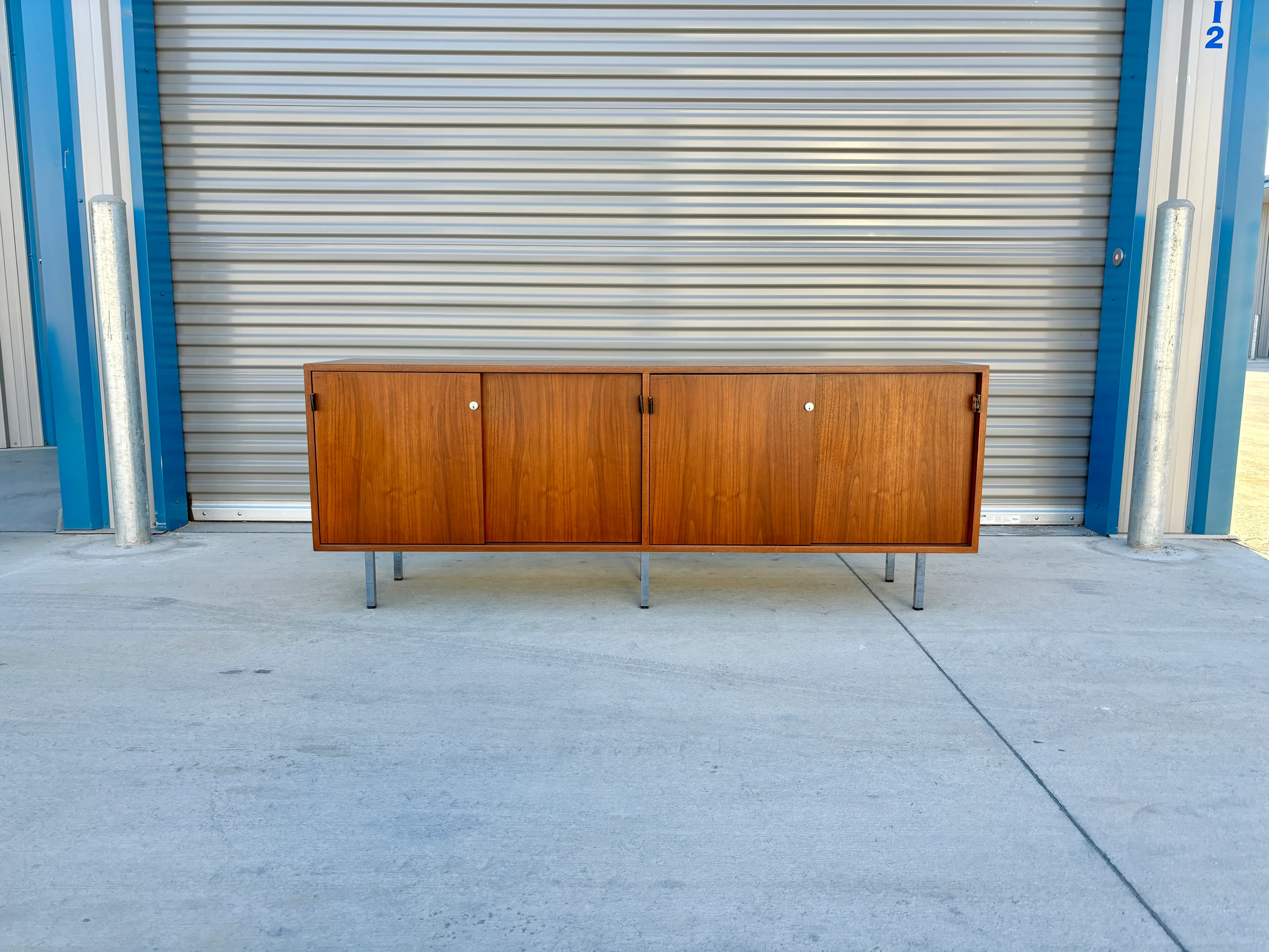1950s Mid Century Walnut Credenza by Florence Knoll | Chairish