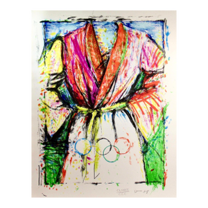 Jim Dine "Olympic Robe" Large Colors Lithograph 1988 Original Print