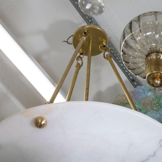 1980s Alabaster dome pendant For Sale - Image 5 of 9