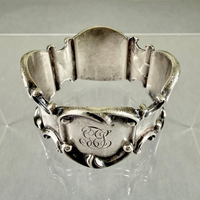 Metal Sterling Silver Napkin Ring – Scroll Banded For Sale - Image 7 of 10