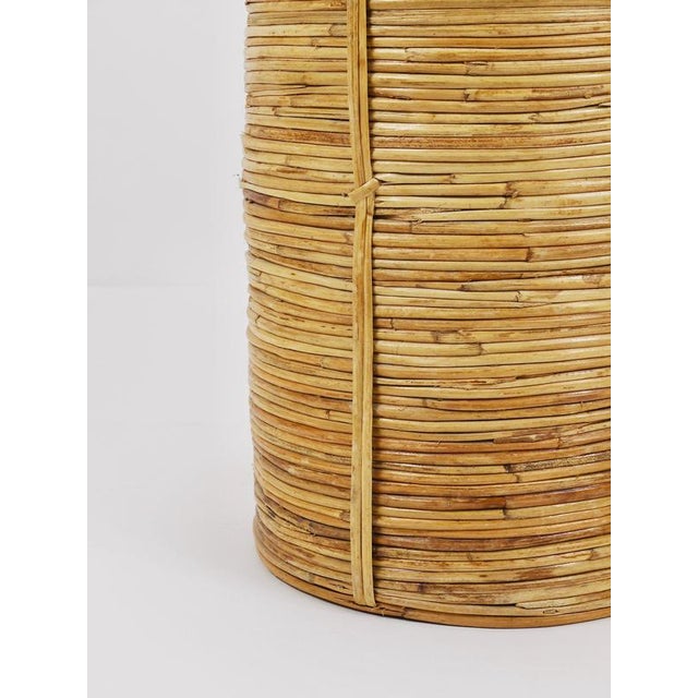 Bamboo & Brass Paper Basket Umbrella Stand, Italy, 1970s For Sale - Image 13 of 16