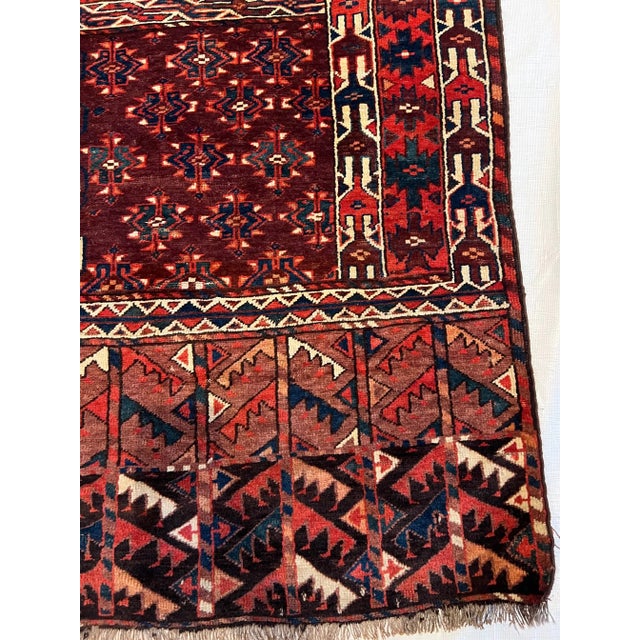 Traditional 1900s Antique Hashlou Yomout Rug For Sale - Image 3 of 5