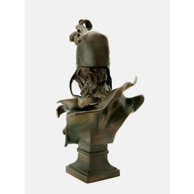 Bronze Bust of a Young Woman by Anton Nelson, 1890s For Sale - Image 6 of 13