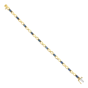 Sapphire Infinity Tennis Bracelet 1.50cttw 14k Yellow Gold