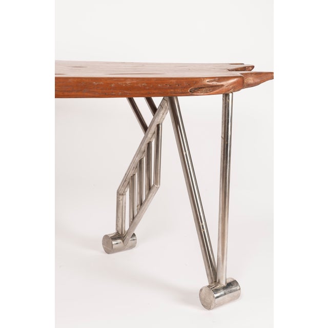 Brown Vintage Desk in Wood and Metal, Europe, 1980s For Sale - Image 8 of 14