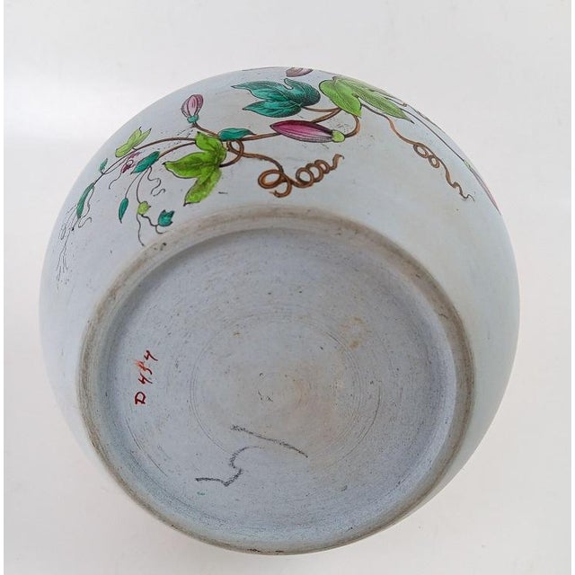 Antique Copeland Blue Porcelain Enameled Passion Flower Decanter For Sale - Image 9 of 10