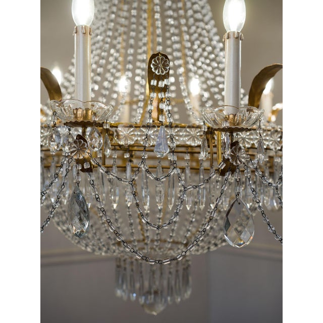 Large Empire Crystal Hot Air Balloon Chandelier, Italy, 1940s For Sale - Image 10 of 18