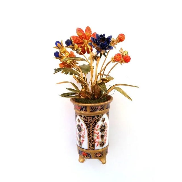 Hollywood Regency 1970s Jane Hutcheson Gorham Enamel Floral Pot For Sale - Image 3 of 6