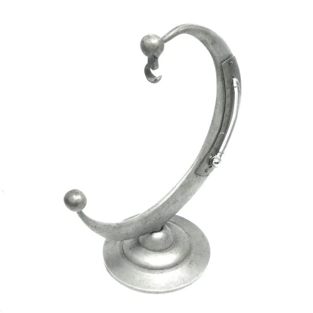 Silver Art Deco Clock Stand with Thermometer, France, 1930s For Sale - Image 8 of 9