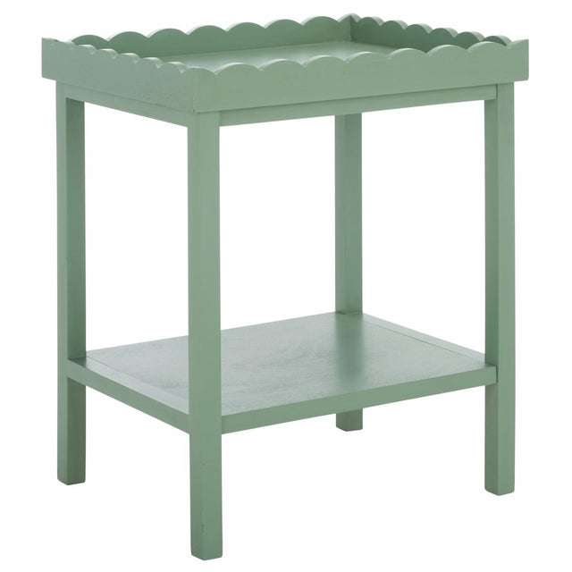 Starlyn Scalloped Accent Table in Sage For Sale In Philadelphia - Image 6 of 8