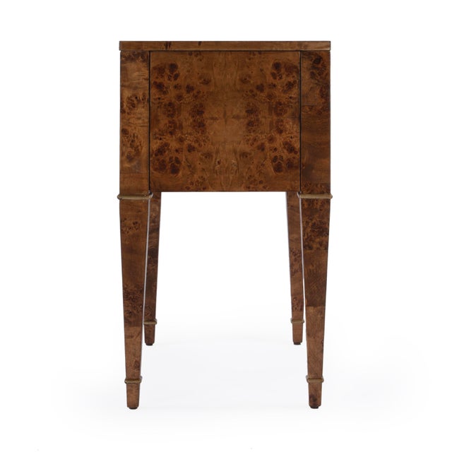 Kai 24 in. W Rectangular Burl Wood 2 Drawer End Table, Traditional Burl For Sale - Image 9 of 11