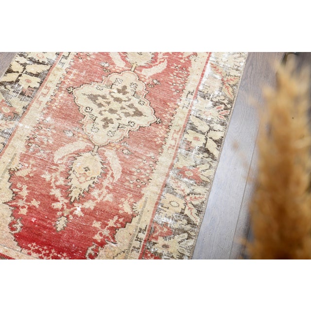1970s Vintage Handmade Wool Cotton Red Area Rug For Sale - Image 11 of 11
