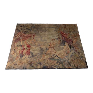 Late 19th Century French Hand-Loom Woven Romantic Pastoral Tapestry, Aubusson Style 19th Century French Romantic Figural Tapestry, 6'4" W × 4'7" H For Sale
