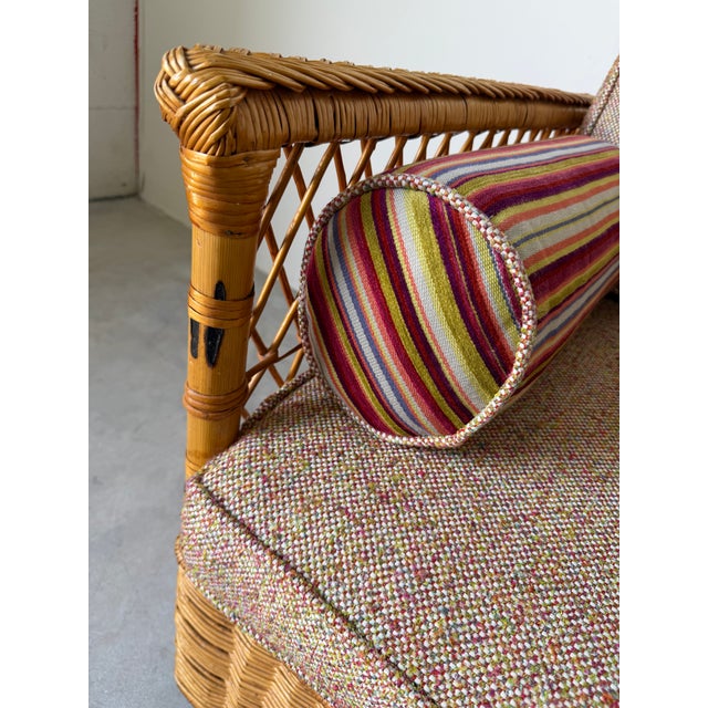 Mid-Century Modern Vintage McGuire San Francisco Coastal Organic Wicker & Rattan Sofa For Sale - Image 3 of 12