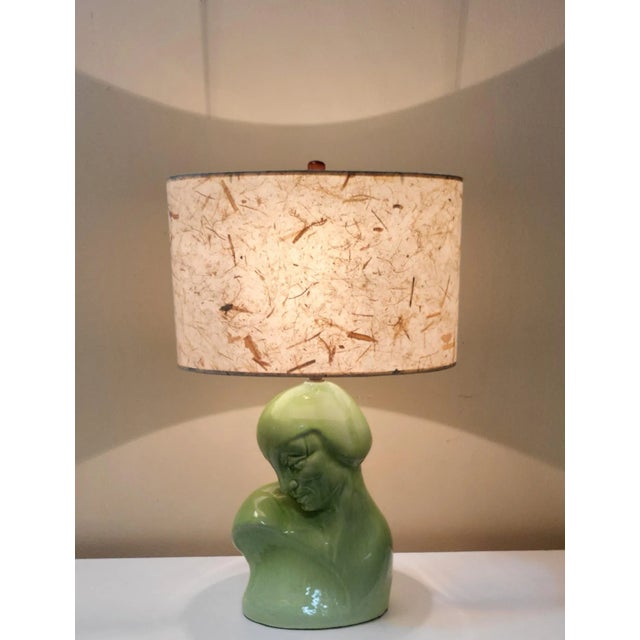 Art Deco Green Glazed Art Deco Bust With Shade. For Sale - Image 3 of 6