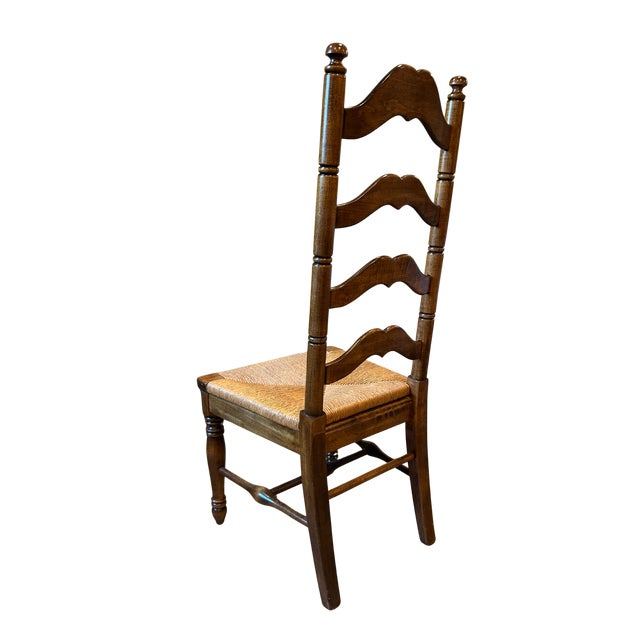 Vintage French Country Ladder Back Dining Chair For Sale - Image 4 of 12