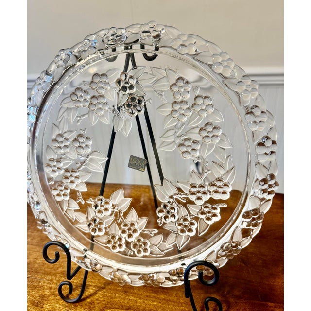 Glass Mikasa Walther Carmen Crystal Cake Plate For Sale - Image 7 of 12