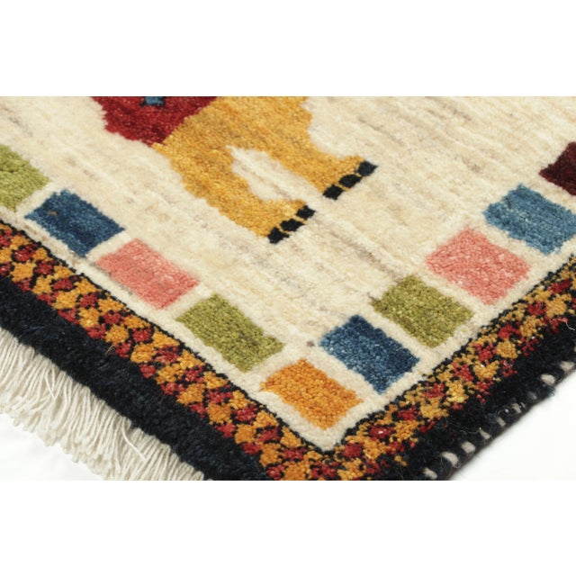 Rug & Kilim Vintage Gabbeh Lion Pictorials Polychromatic Wool Rug, by Rug & Kilim, Afghanistan For Sale - Image 4 of 5
