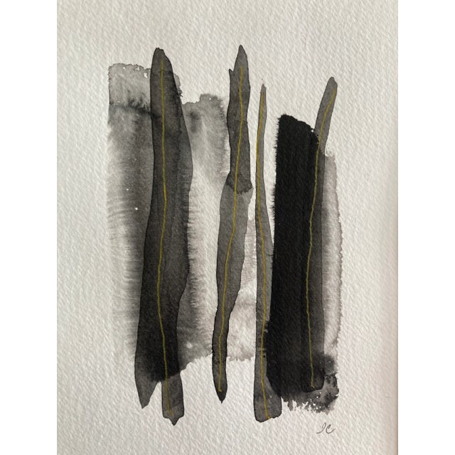 Stephanie Cate Contemporary Mid Century Modern Style Abstract Painting on Paper by Stephanie Cate For Sale - Image 4 of 6