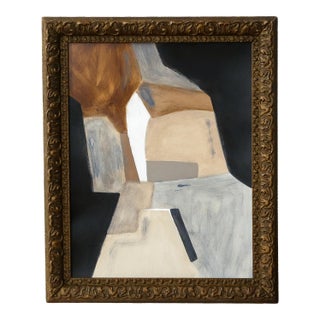 Original Framed Abstract Painting in Antique Gold Frame For Sale