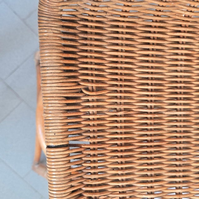 Brown Vintage Rattan and Bamboo Bar Stools by Dirk van Sliedgert, 1950s, Set of 2 For Sale - Image 8 of 15