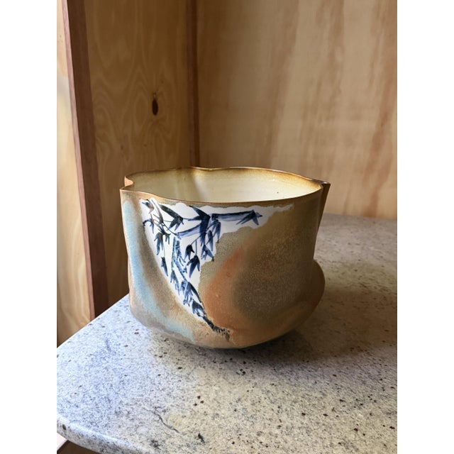 Modern Dutch Sculptural Hand-Painted Studio Pottery Ceramic Vase from Joop For Sale - Image 3 of 11
