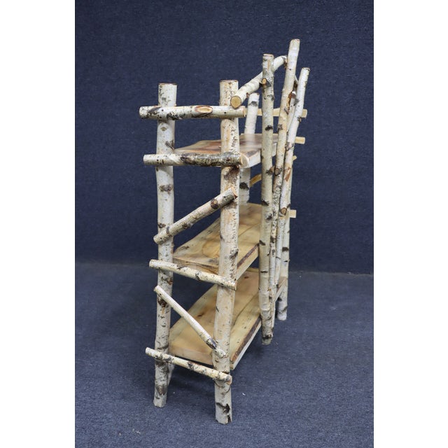 Wood Adirondack Birch Three-Tier Display Shelf For Sale - Image 7 of 10