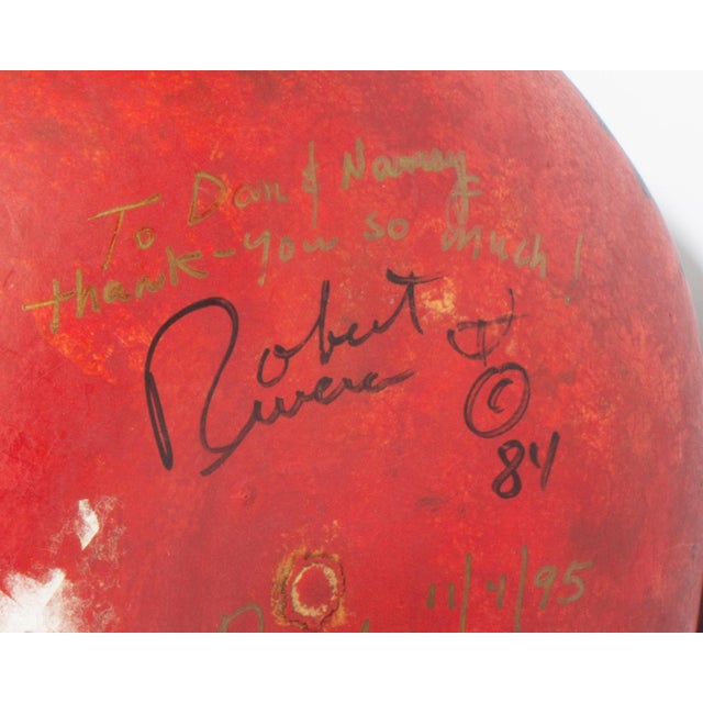 Red 1984 “Pre-Historic Kachina” Gourd Sculpture by Robert Rivera For Sale - Image 8 of 8
